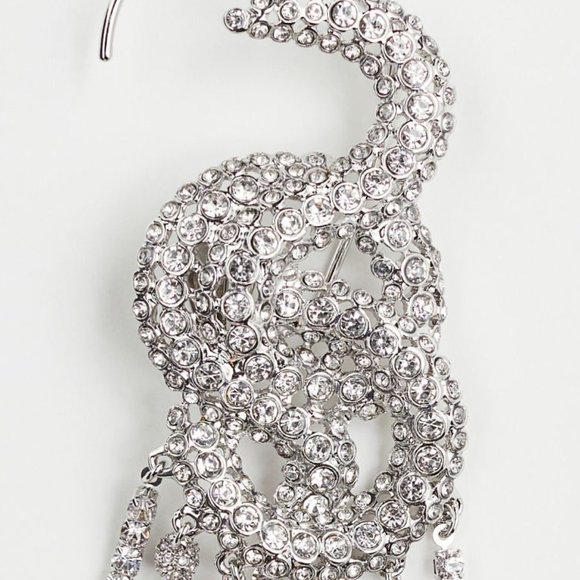 H&M Studio Collection Rhinestone Clip Silver Crawl Earring FOR ONE EAR ONLY - Picture 6 of 11